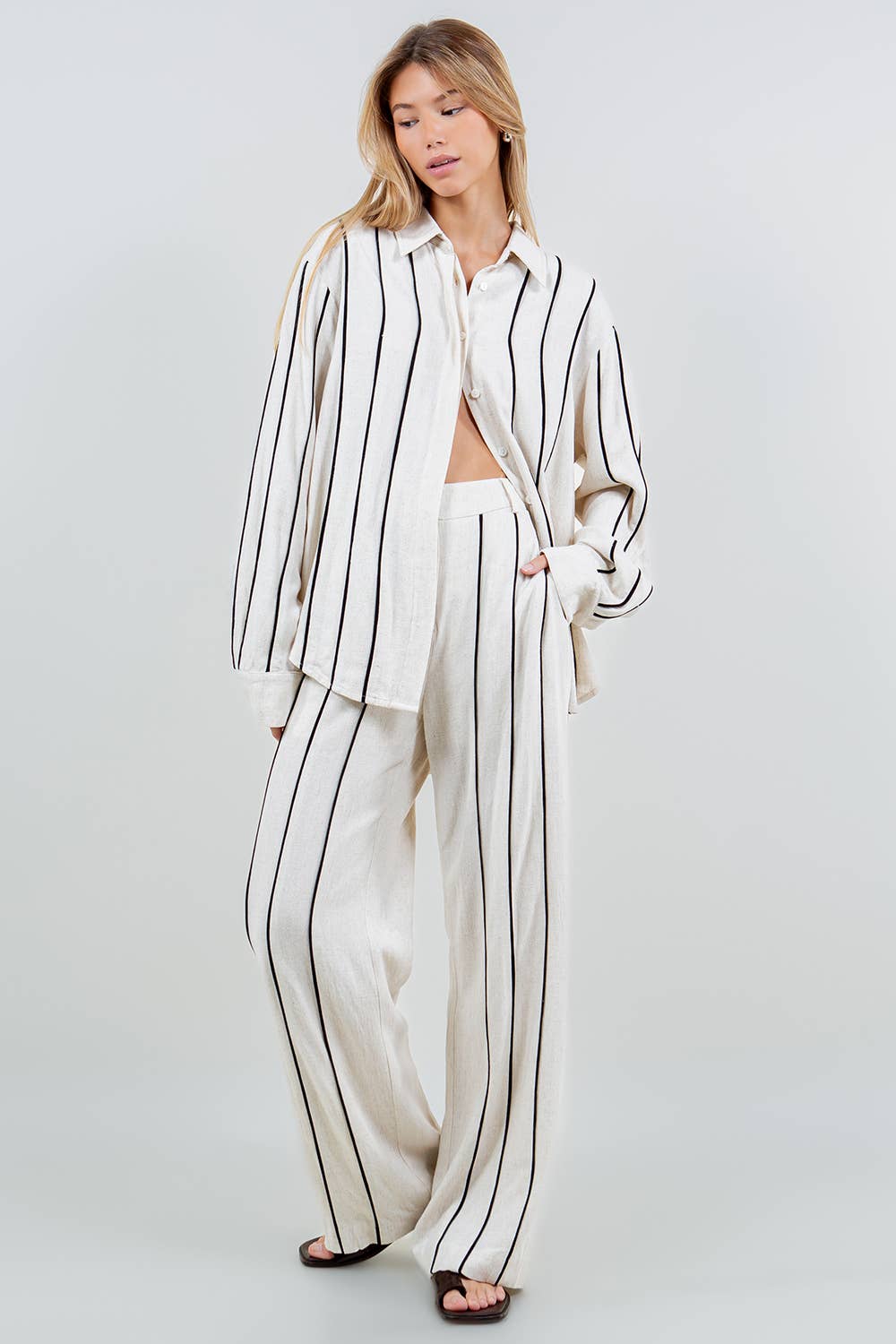 Evie Stripped Button Up