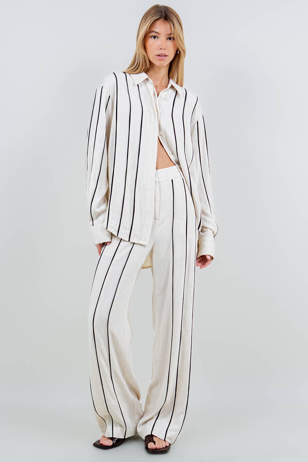 Evie Stripped Button Up