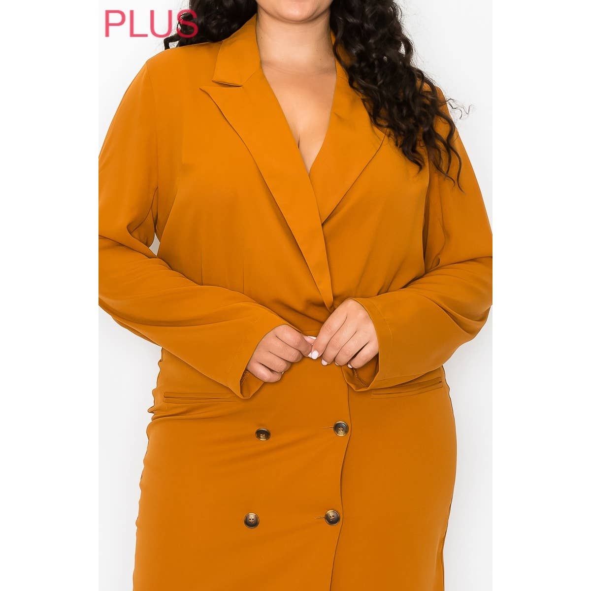 Double Breasted Lapel Collar Dress