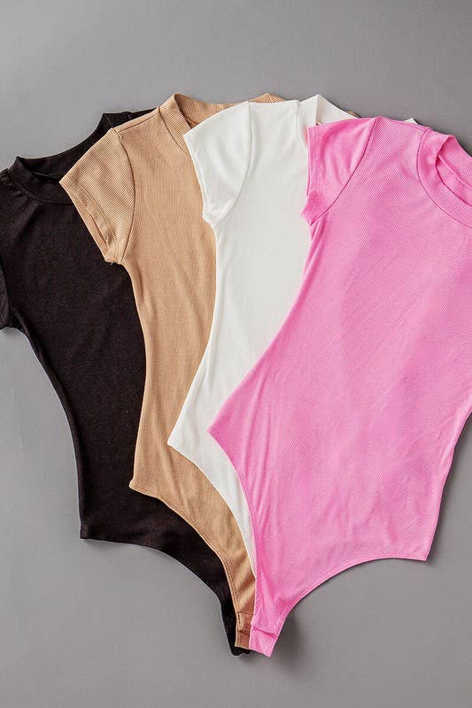 CREW NECK RIB BODYSUIT-PLUS SIZE