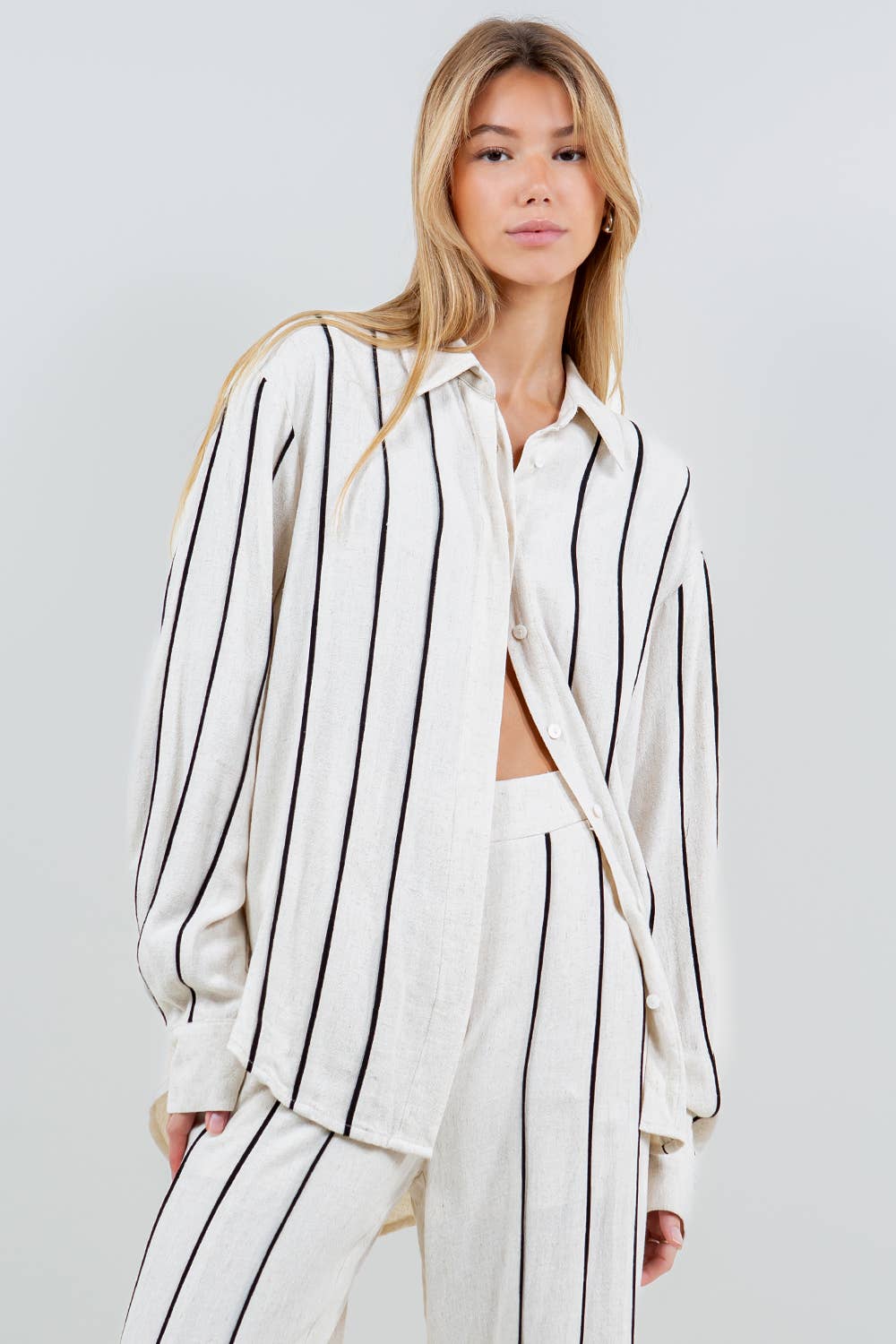 Evie Stripped Button Up