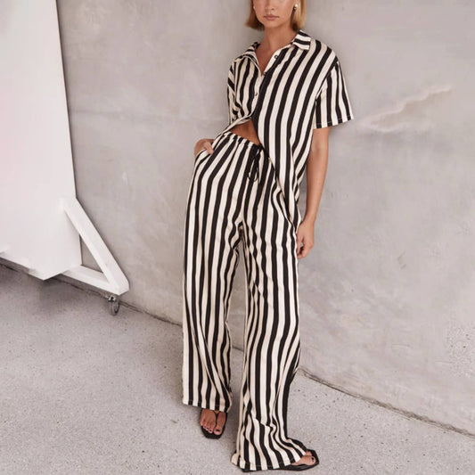 Stripped Color Matching Top