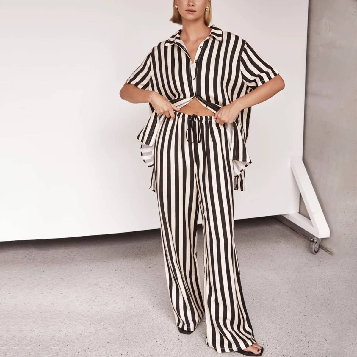 Stripped Color Matching Top